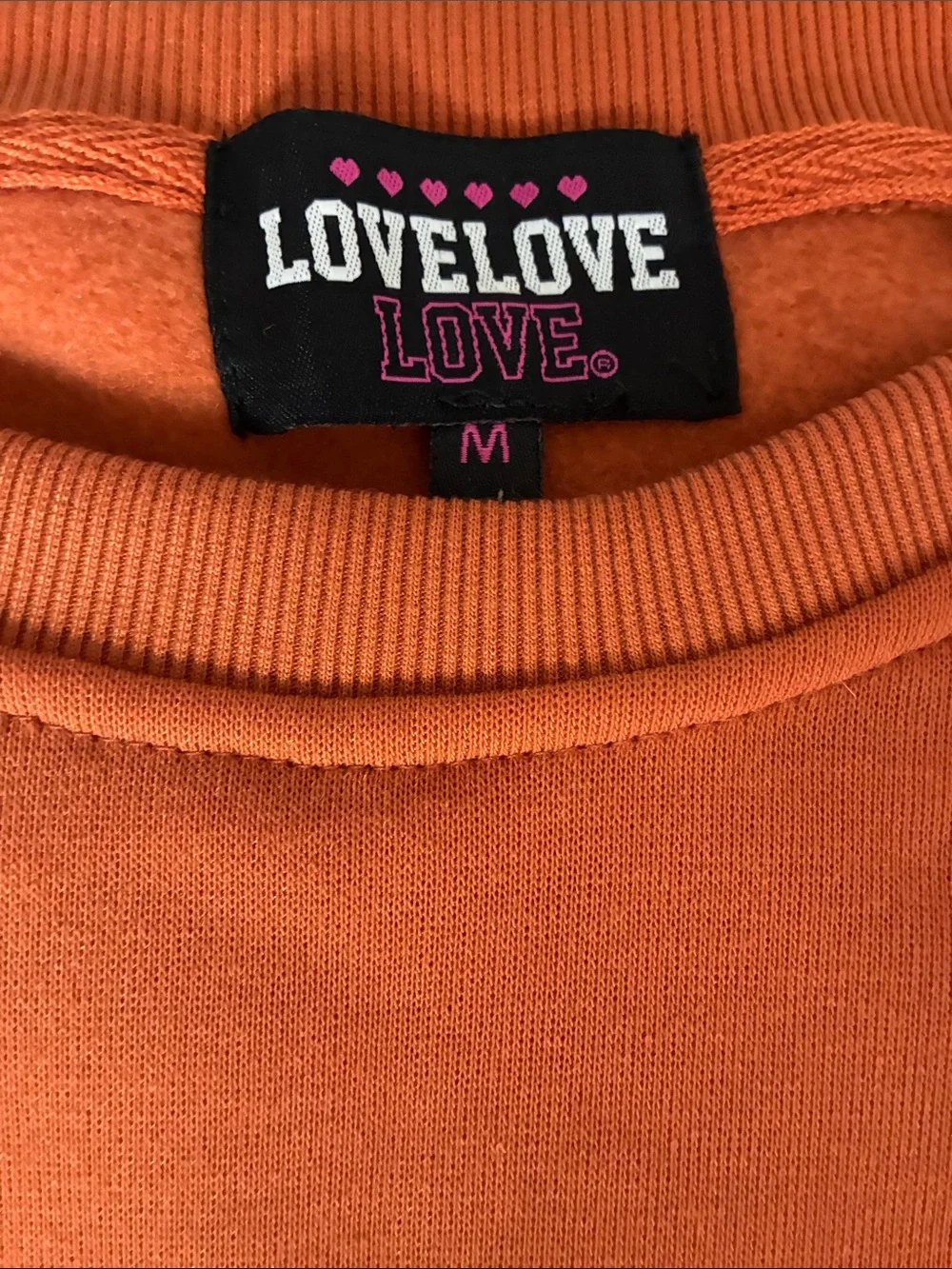 lovelovelove orange crewneck